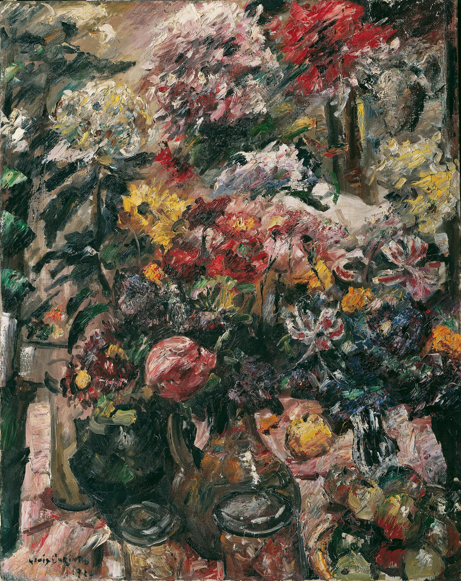 Asetelma krysanteemeilla ja amarylliksella - Lovis Corinth