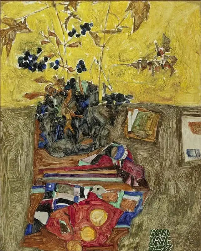 Kukka-asetelma - Egon Schiele