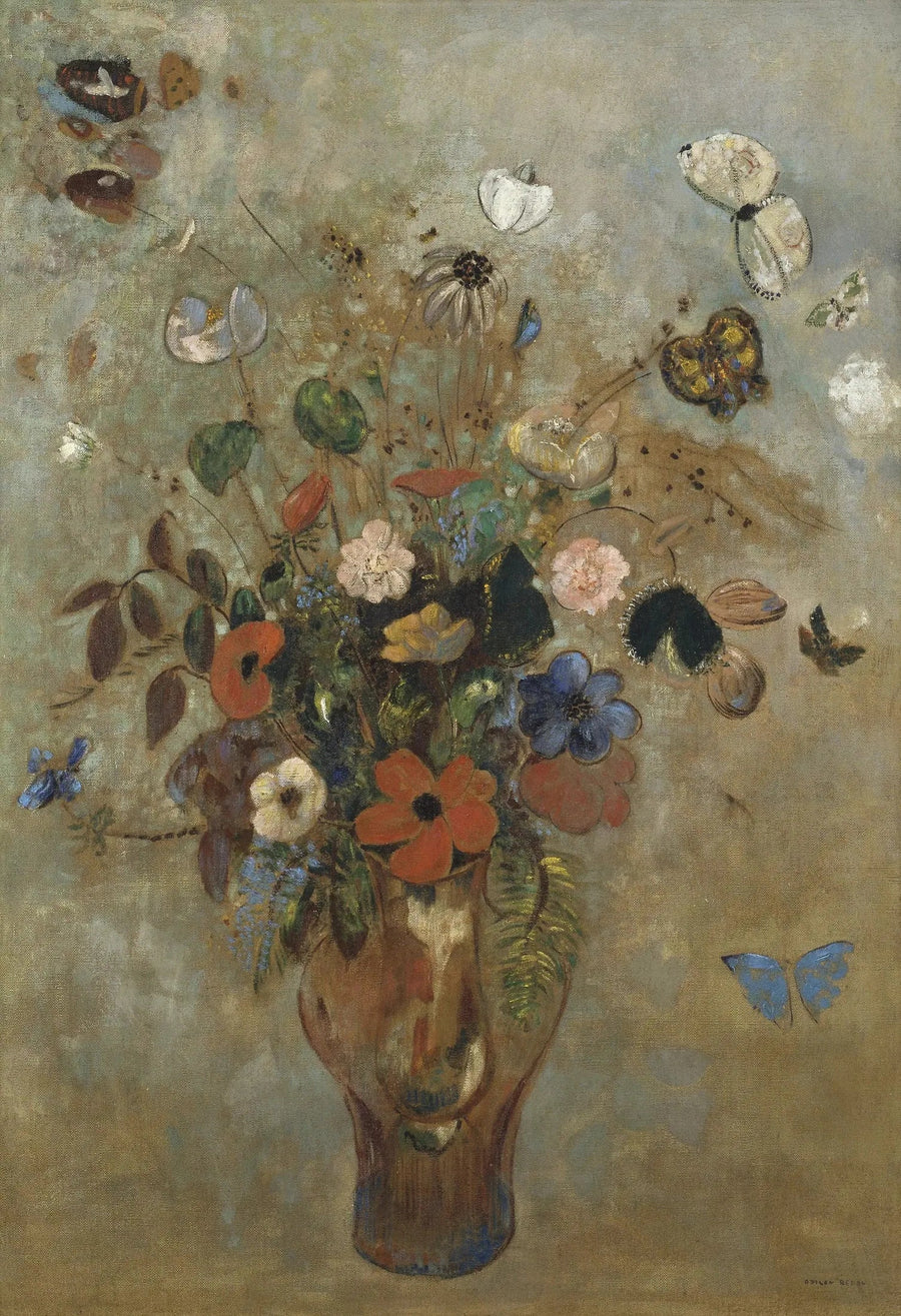 Kukka- ja asetelma still life - Odilon Redon