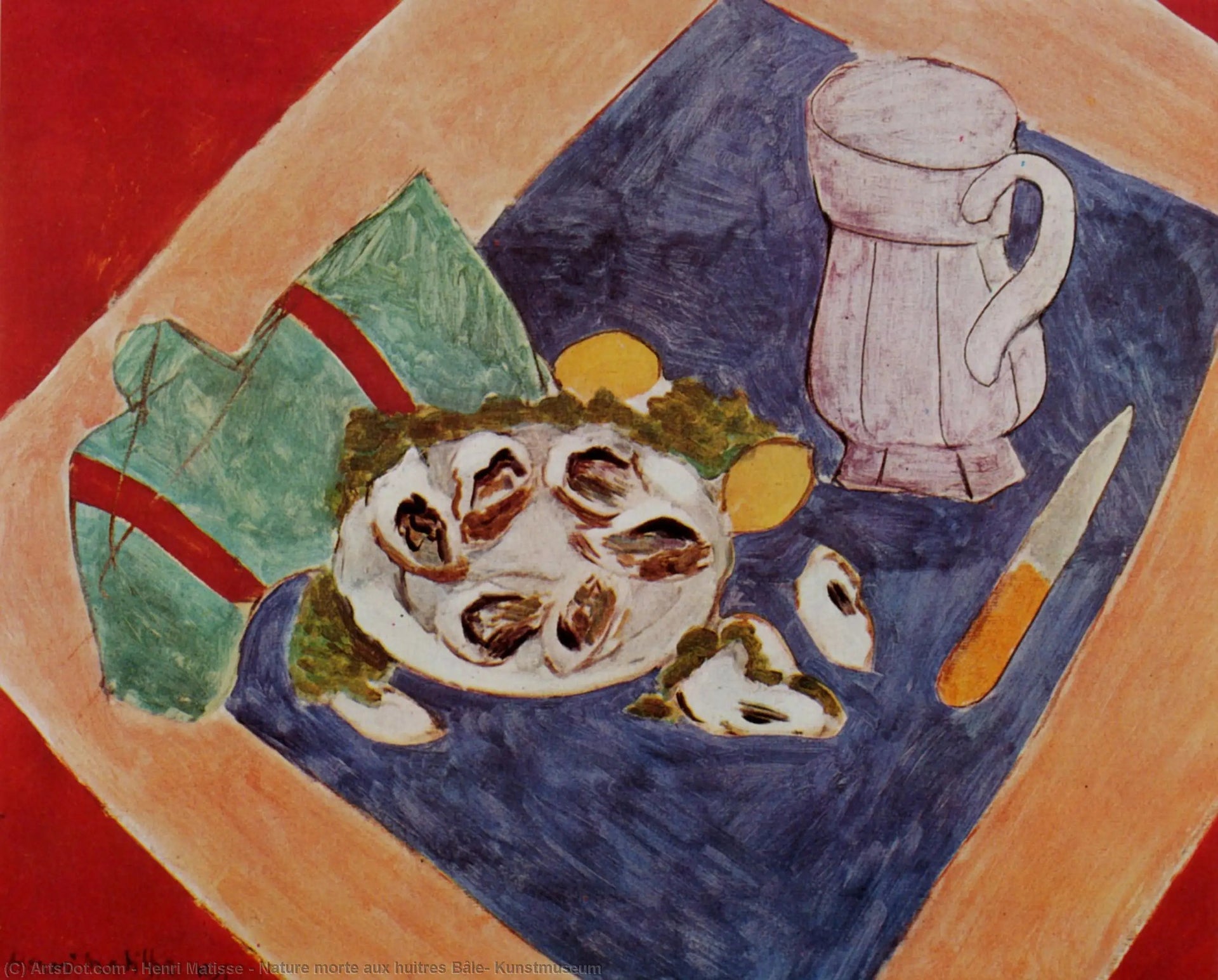 Nature morte aux huîtres - Henri Matisse image 1 reproduction artisanale de tableau