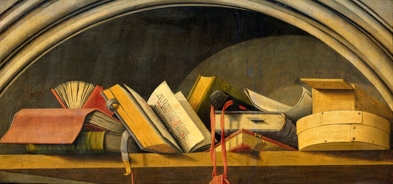 Still life with books in a niche - Bartélemy d'Eyck