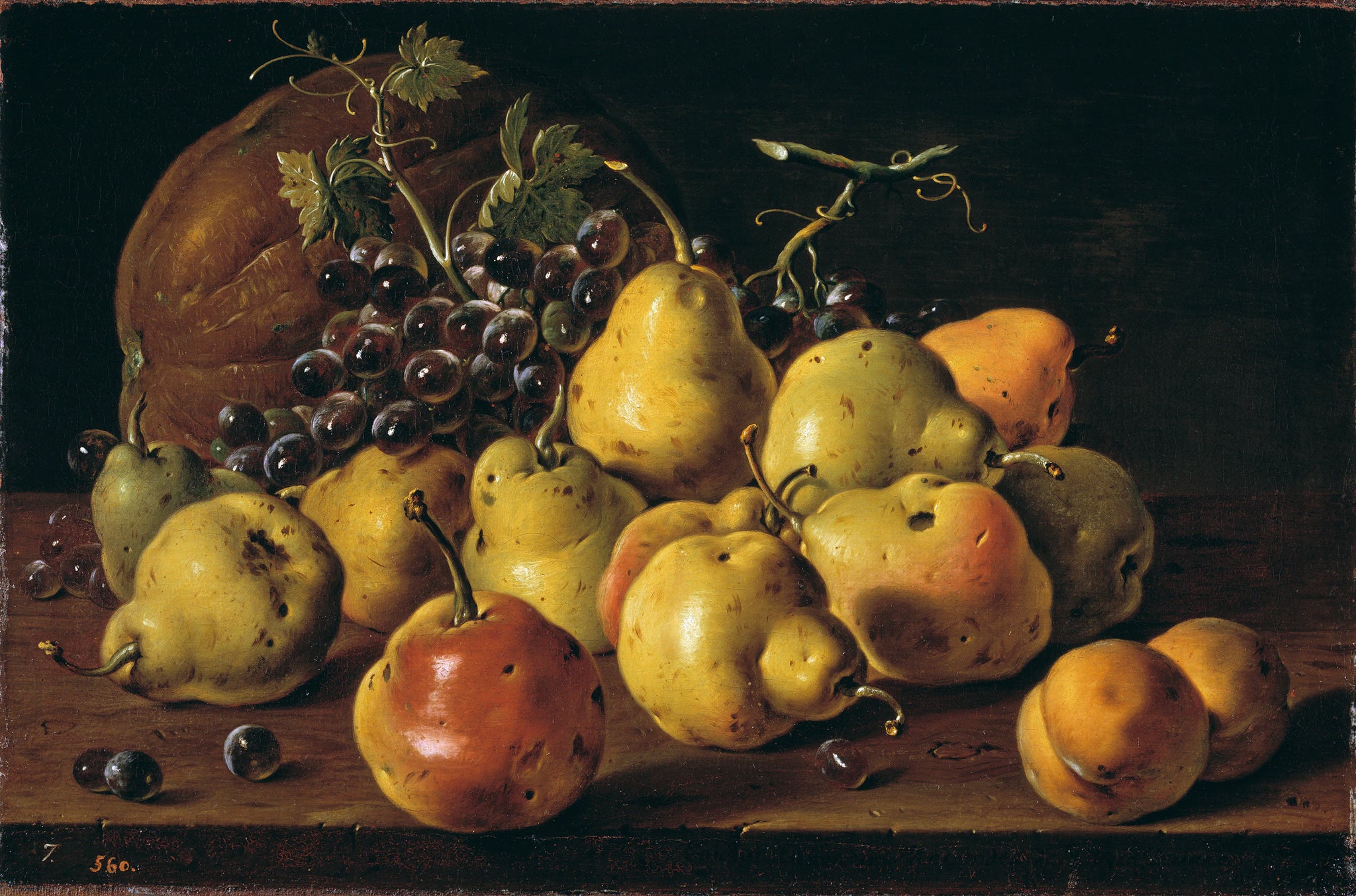 Nature morte aux mais et aux pêches, aux raisins et au melon - Luis Eugenio Meléndez