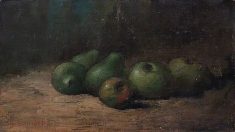 Kuva: Kuollut luonto omenoilla ja päärynöillä - Gustave Courbet