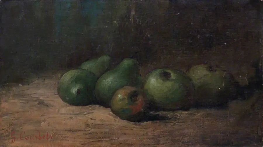 Kuva: Kuollut luonto omenoilla ja päärynöillä - Gustave Courbet