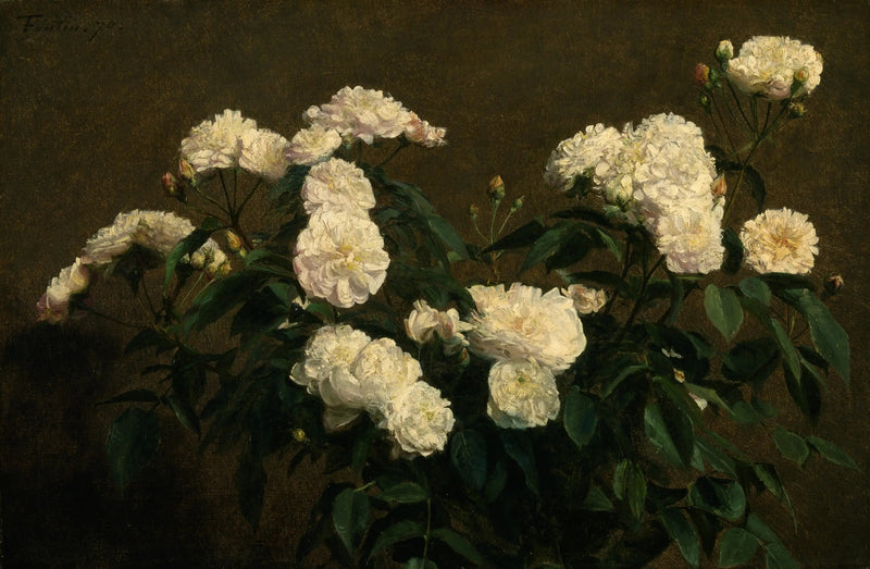 Kuva still life valkoisilla ruusuilla - Henri Fantin-Latour