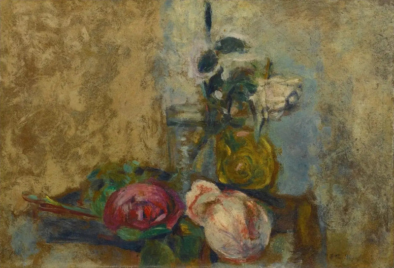 Kuollut luonto ruusuilla - Édouard Vuillard