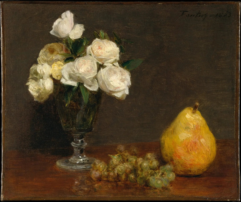 Still life with roses and fruits - Henri Fantin-Latour