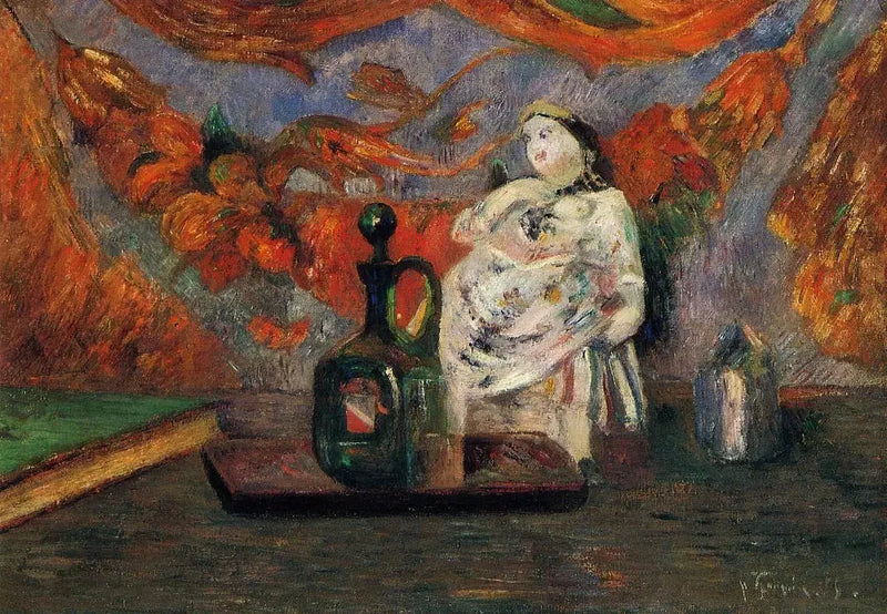 Still life with carafe and figurine - Paul Gauguin