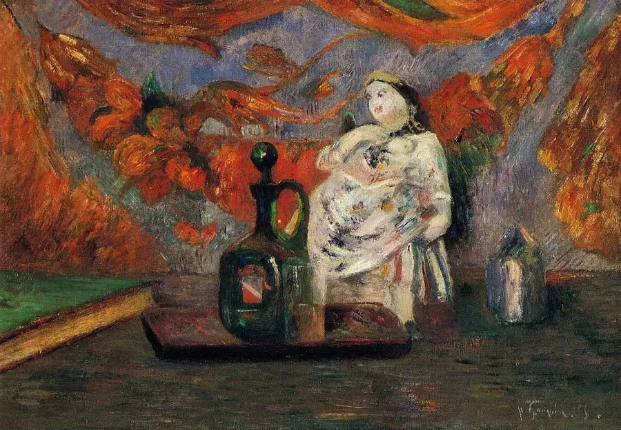 Still life with carafe and figurine - Paul Gauguin