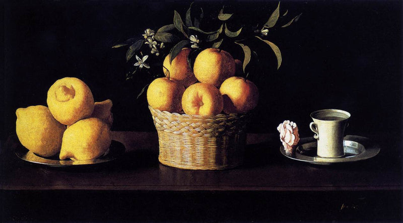 Still life with lemons, oranges and roses - Francisco de Zurbarán