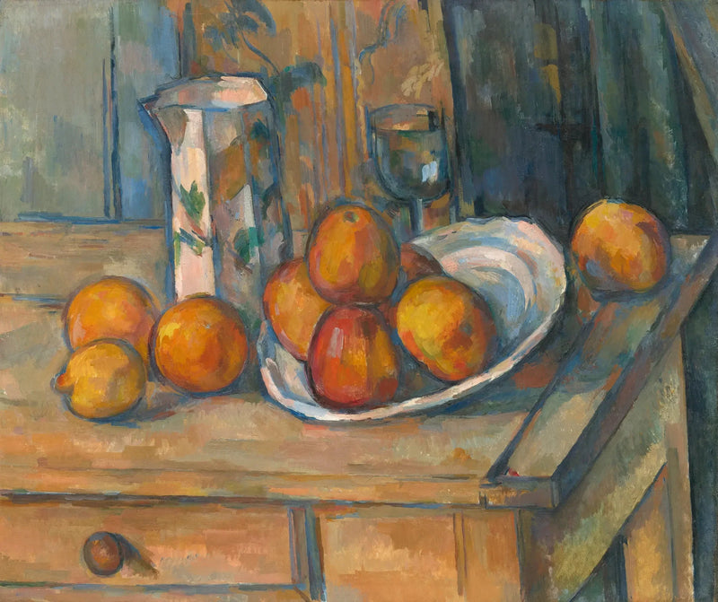 Asetelma maitokannun ja hedelmien kanssa - Paul Cézanne