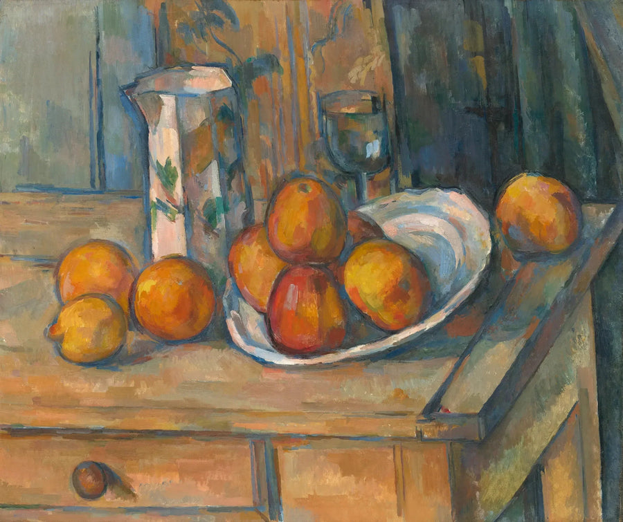 Asetelma maitokannun ja hedelmien kanssa - Paul Cézanne