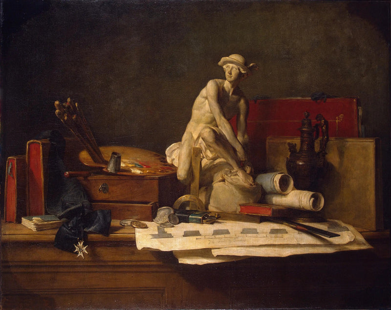 Still life with art attributes - Jean Siméon Chardin