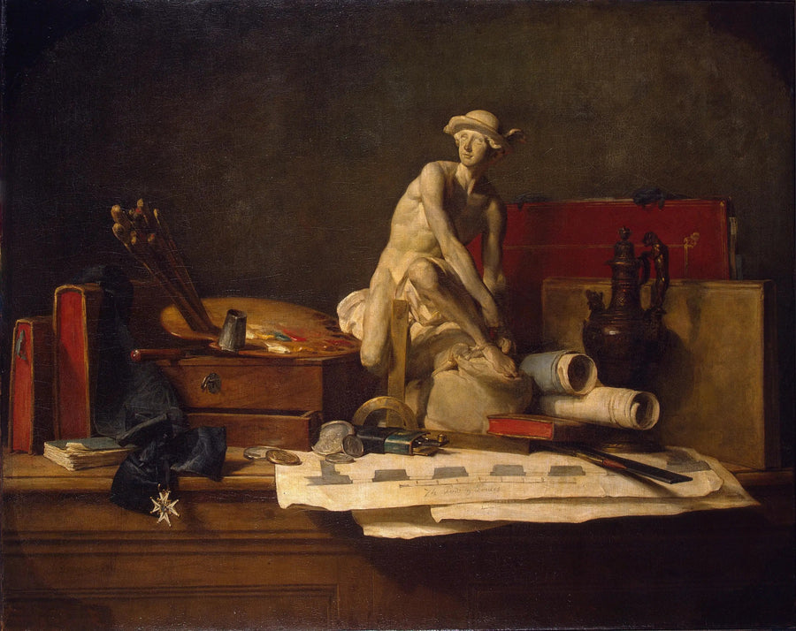 Still life with art attributes - Jean Siméon Chardin