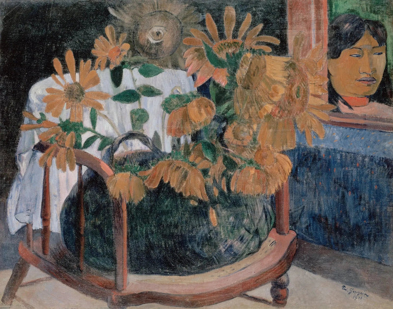 Still life with sunflowers on an armchair (II) - Paul Gauguin
