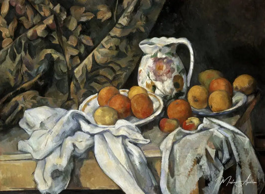 Nature morte avec draperie - Paul Cézanne - Reproductions de tableaux et peintures haut de gamme