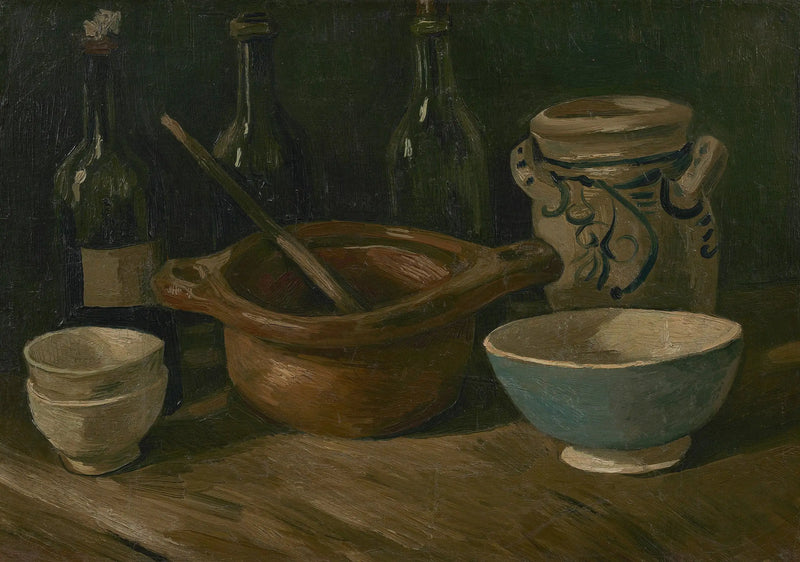 Still life with pottery and bottles - Vincent van Gogh