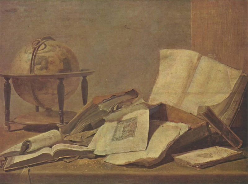 Still life with books and globe - David Teniers the Younger