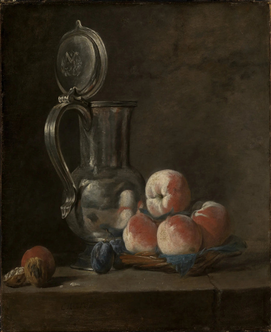 Still life with a tin pitcher and peaches - Jean Siméon Chardin