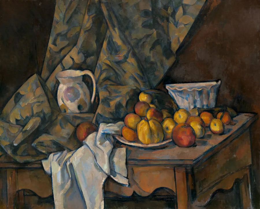 Kuolema-asetelma omenoiden ja persikoiden kanssa - Paul Cézanne