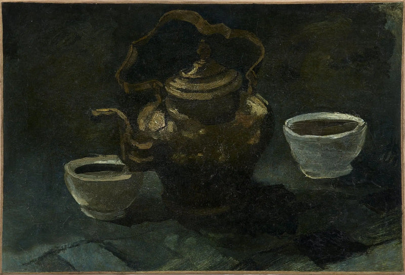 Still life, kuparikannu ja kaksi valkoista kulhoa - Vincent van Gogh