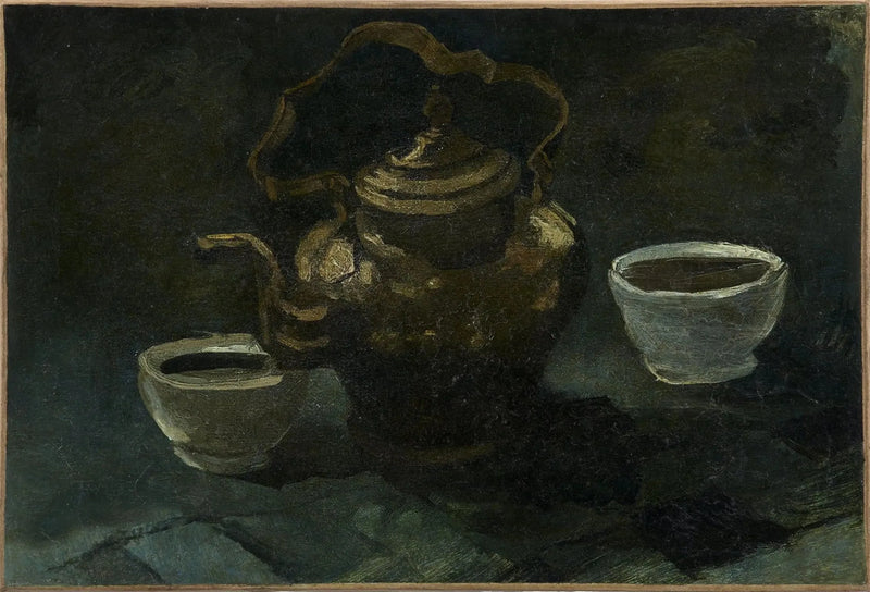 Still life, kuparikannu ja kaksi valkoista kulhoa - Vincent van Gogh