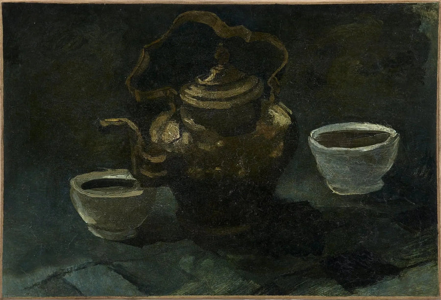 Still life, kuparikannu ja kaksi valkoista kulhoa - Vincent van Gogh