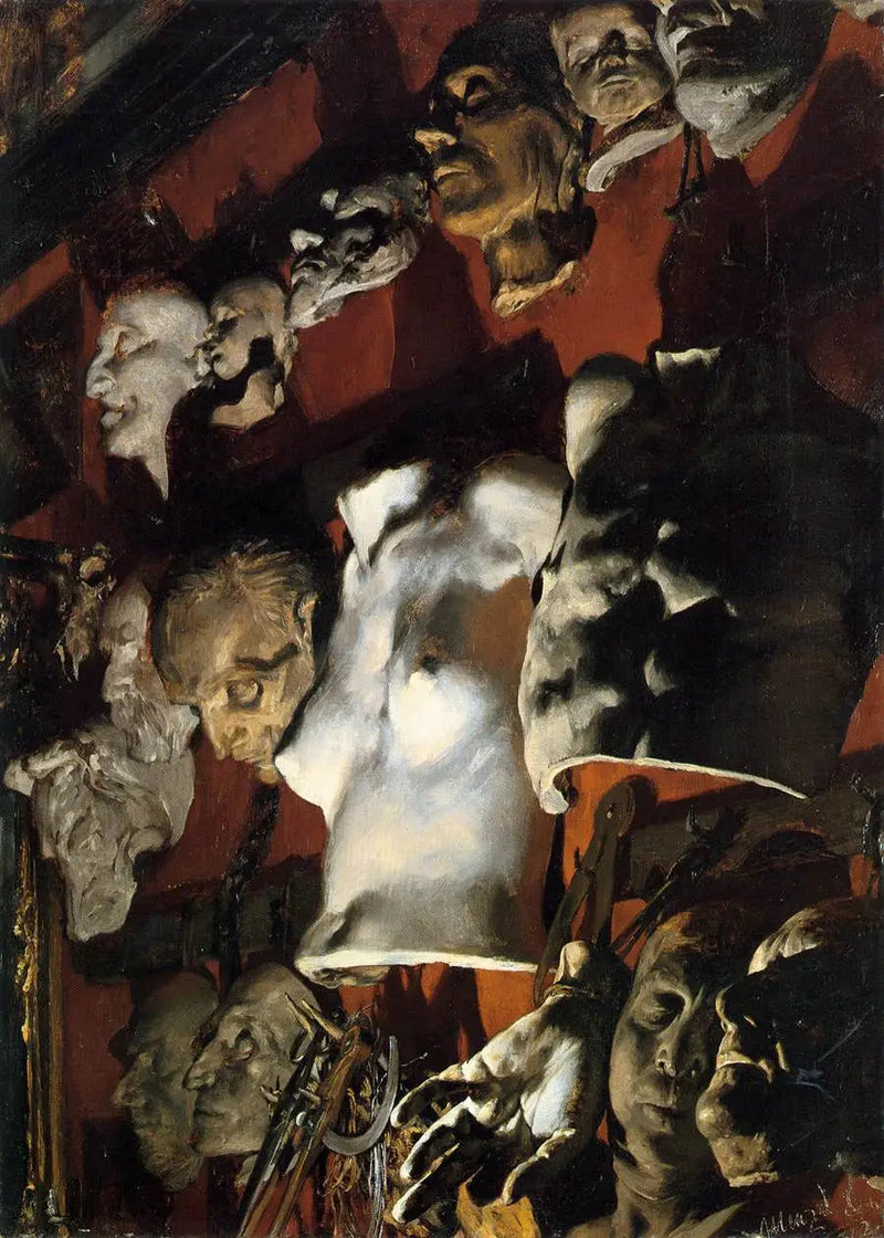 atelierin kuollut luonto - Adolph von Menzel
