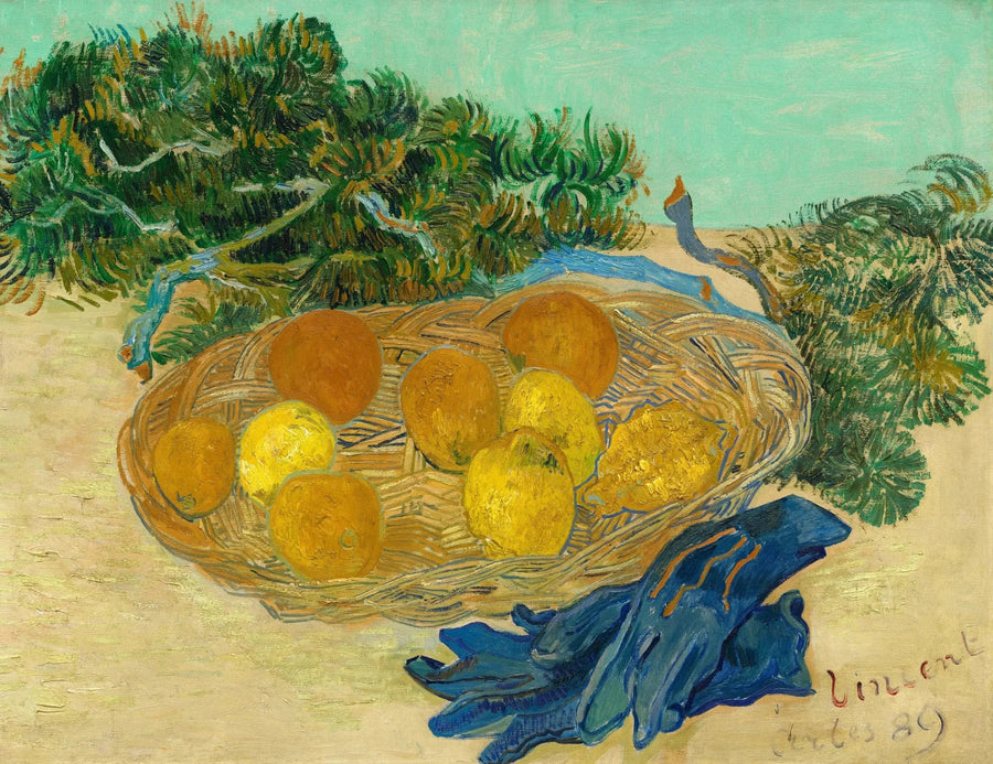 Sinisten käsineiden kanssa olevat appelsiinit ja sitruunat - Vincent van Gogh