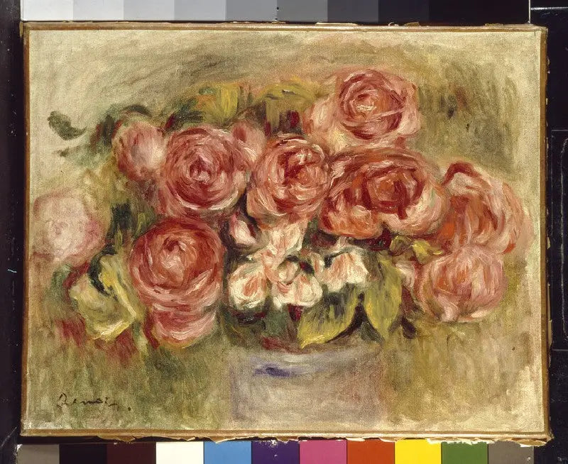Ruusujen stillife maljassa - Pierre-Auguste Renoir