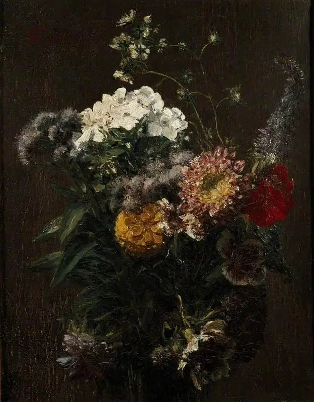 Still life: sekoitus kukkia - Henri Fantin-Latour