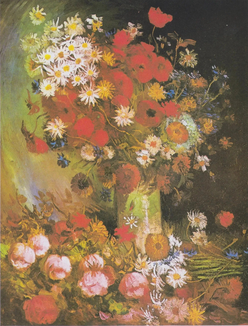 Niittykukkia ja ruusuja - Vincent van Gogh