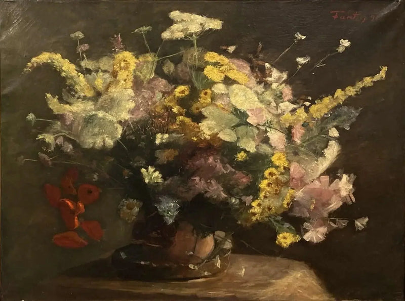 Still life: samettiset kukat - Henri Fantin-Latour
