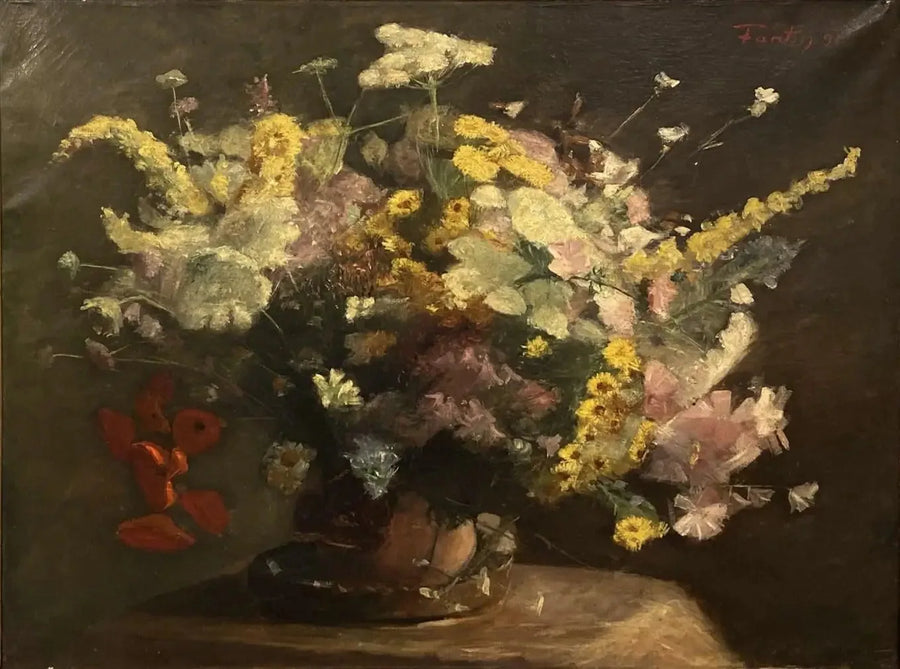 Still life: samettiset kukat - Henri Fantin-Latour