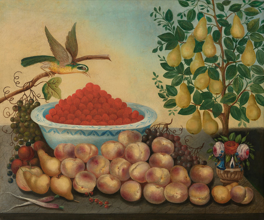 Nature morte : fruit, oiseau et poirier nain - Charles V. Bond