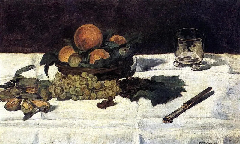 Still life: fruits on a table - Édouard Manet