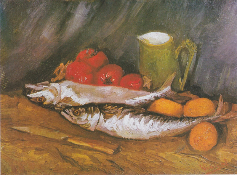 Kuivakukka-asetelma makrillilla, sitruunalla ja tomaatilla - Vincent van Gogh