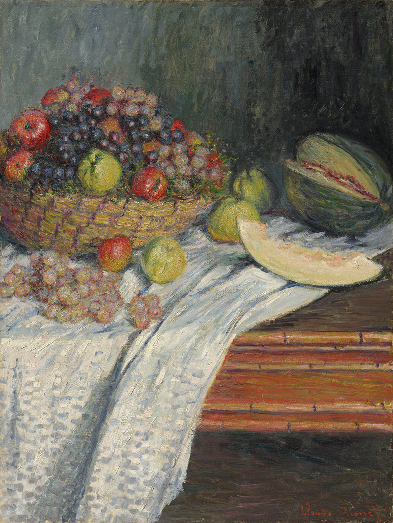 Asetelma espanjalaisen melonin W544 kanssa - Claude Monet