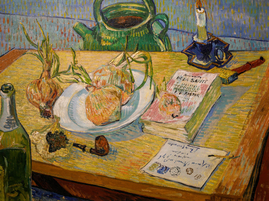 Still life with drawing board and onions - Vincent van Gogh