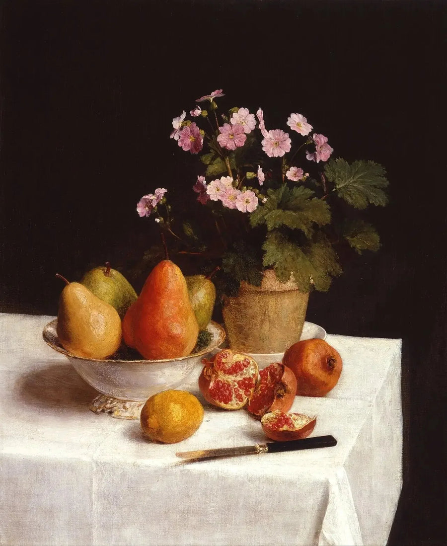 Still life (primroses, päärynät ja granaatit) - Henri Fantin-Latour