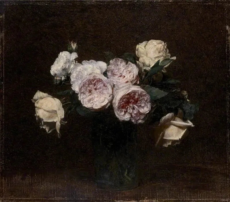 Still life: ruusut, valkoiset ja keltaiset - Henri Fantin-Latour