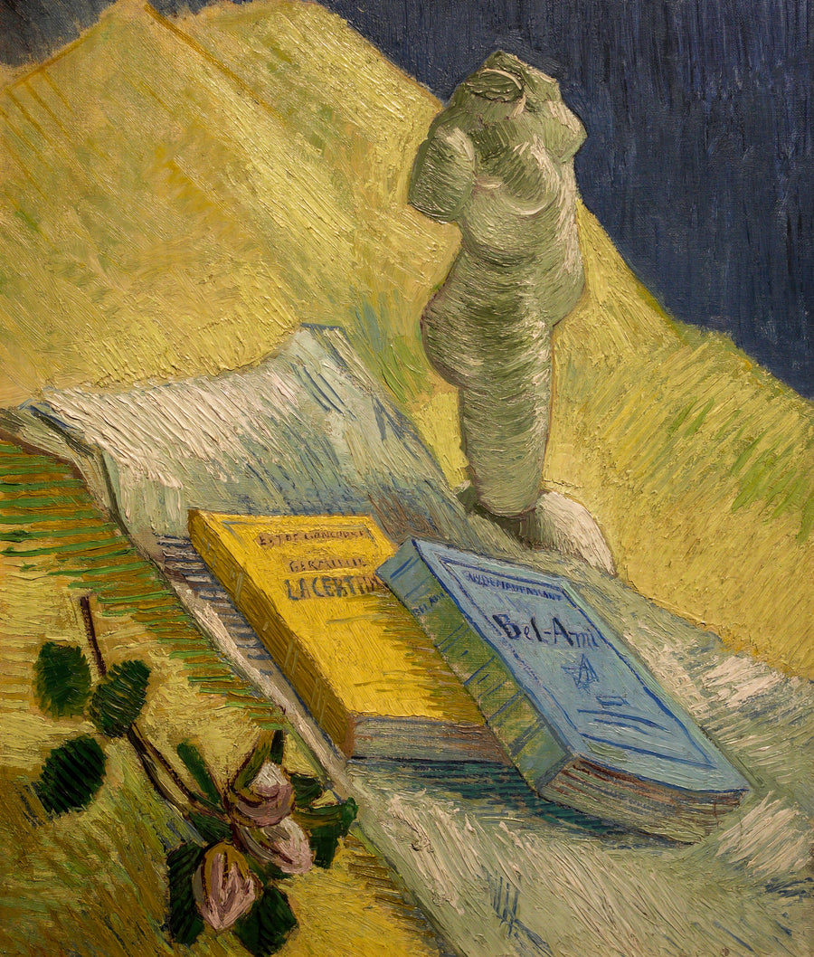 Still life with plaster statuette and two novels - Vincent van Gogh