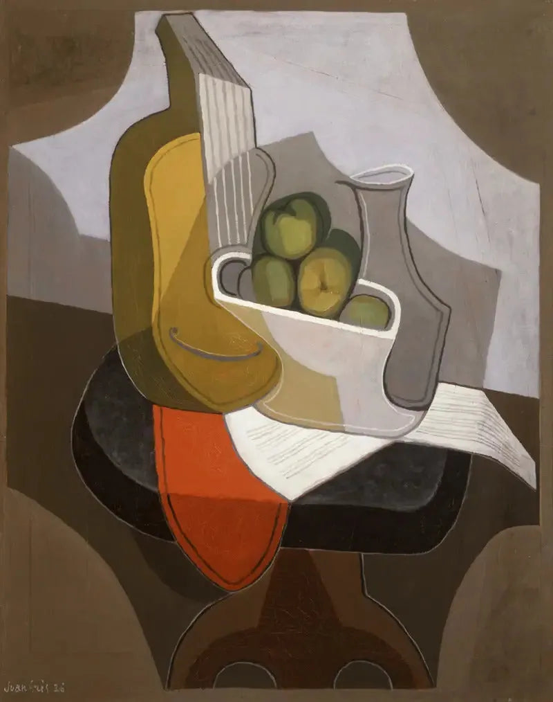 Still life: pöytä punaisella pöytäliinalla - Juan Gris
