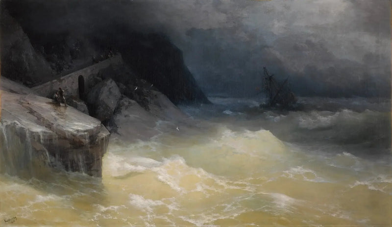 Meren Mustanmeren rannikon uponnut laiva - Ivan Aïvazovski