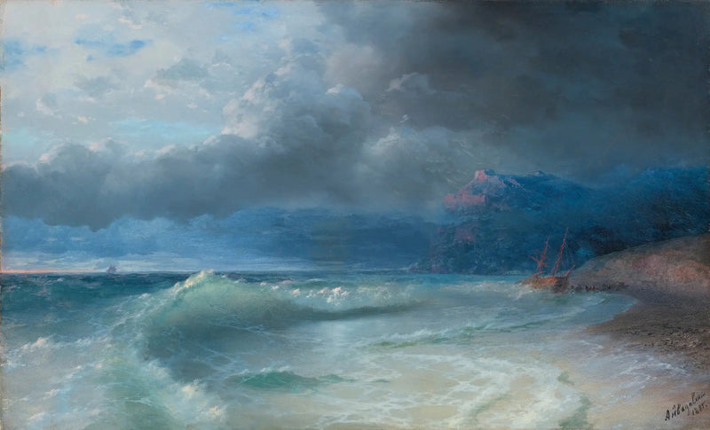 Laivaonnettomuus myrskyisenä aamuna - Ivan Aïvazovski