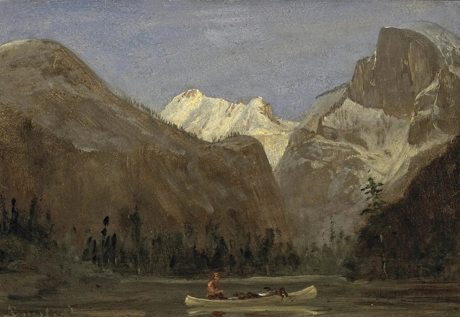 Navigointi Yosemiten laakson läpi, kauempana Half Dome - Albert Bierstadt