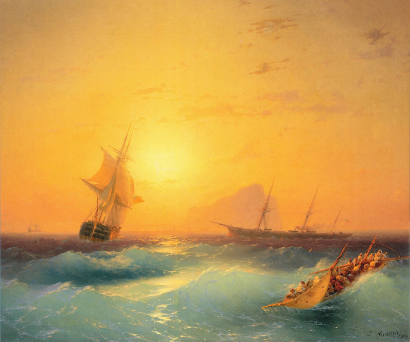 Amerikkalainen navigointi Gibraltarinsalmen edustalla - Ivan Aïvazovski