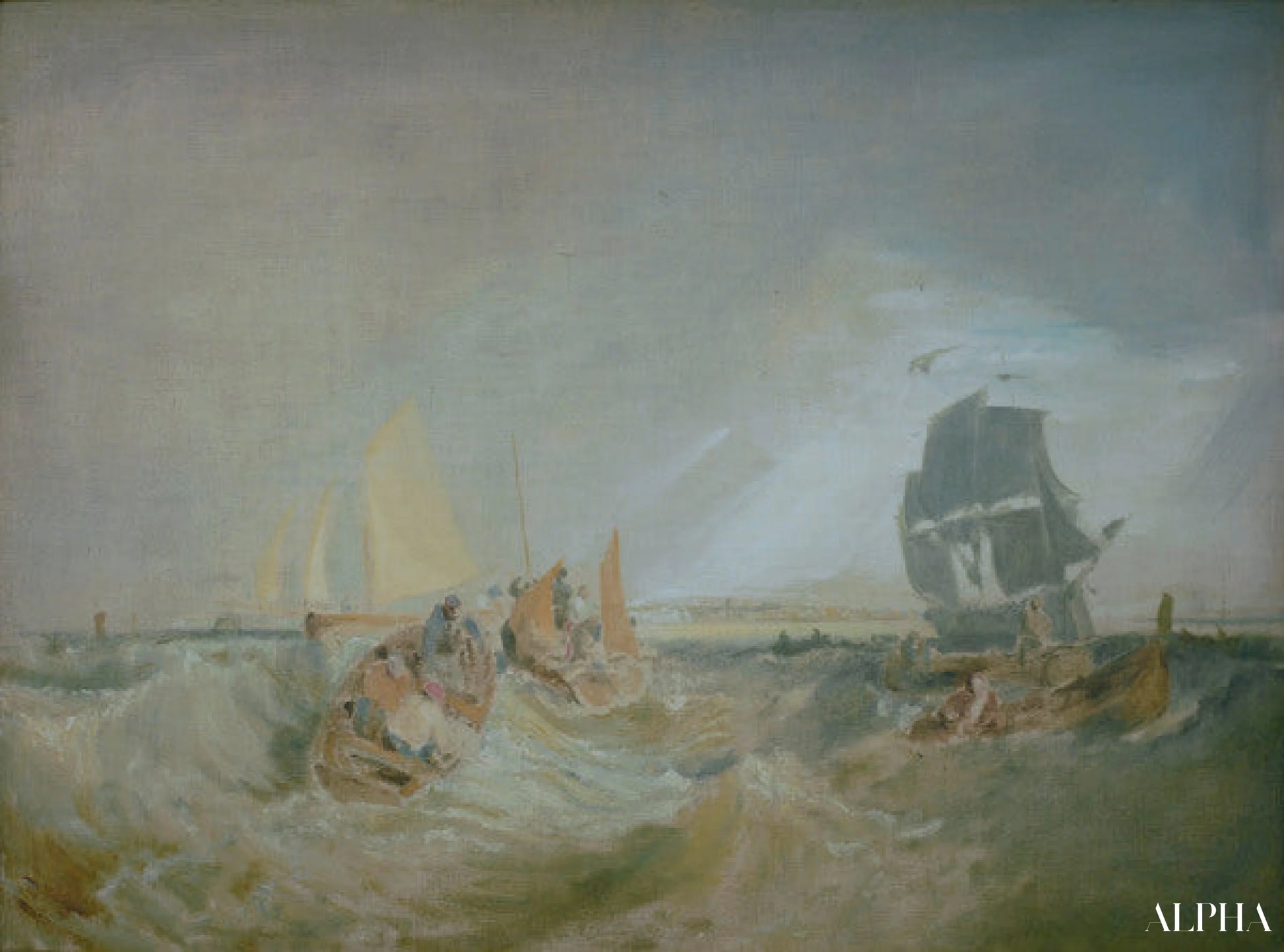 Navigointi Thamesin suistossa - William Turner - Korkealaatuiset taulujen ja maalauksien reproduktiot