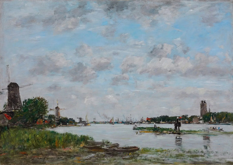 Navigointi Oude Maas -joella lähellä Dordrechtia - Eugène Boudin
