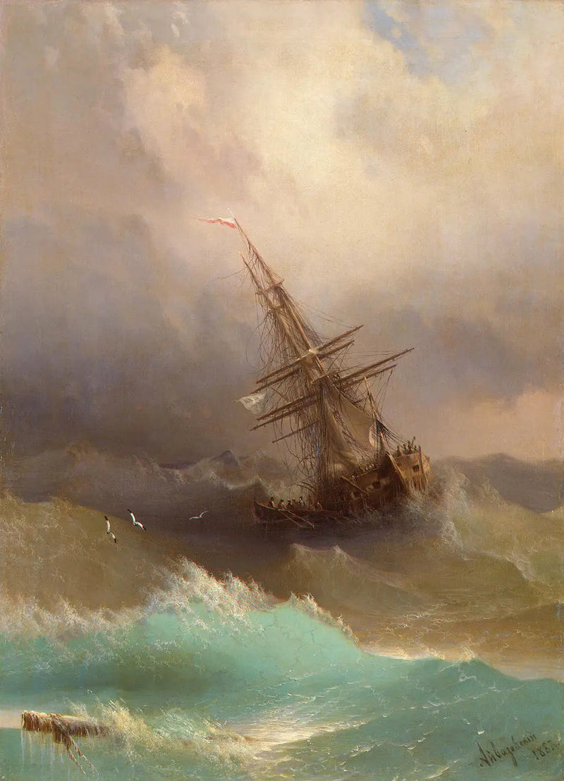 Laiva keskellä meren myrskyä - Ivan Aïvazovski